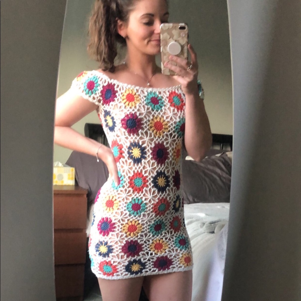Crochet floral dress